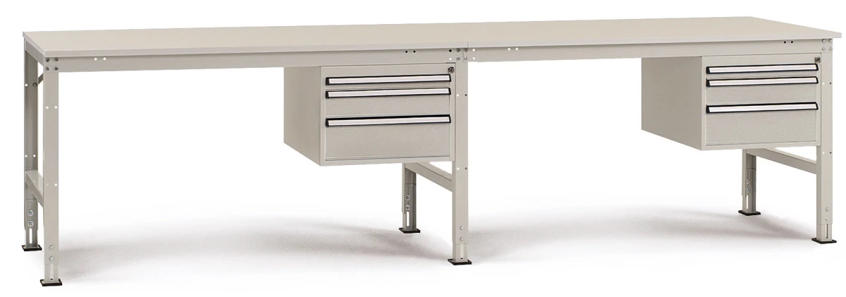 6 Arbeitstisch  UNI-REIHEN-2X1500-LICHT